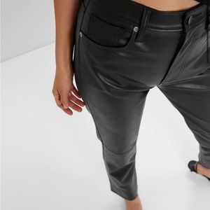 NWOT! GAP Sky High Rise Faux-Leather Cheeky Straight Pants Sz 29R
